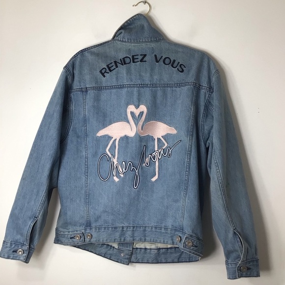 Entre Cecile Jackets & Blazers - Etre Cecile denim Jean jacket medium women Portugal London France flamingo